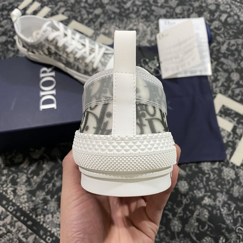 B23 Dior Oblique Shoes White Black Low (10) - newkick.app