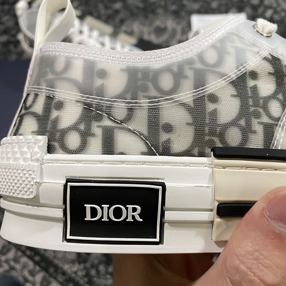 B23 Dior Oblique Shoes White Black Low (11) - newkick.app