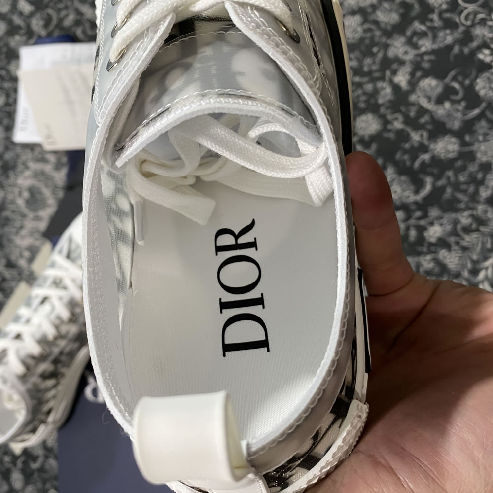 B23 Dior Oblique Shoes White Black Low (12) - newkick.app