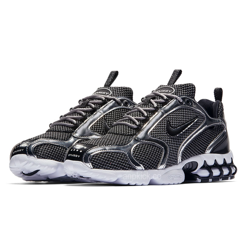 Stussy Nike Air Zoom Spiridon Caged 2 Black Pure Platium Cu1854 001 Release Date (3) - newkick.app