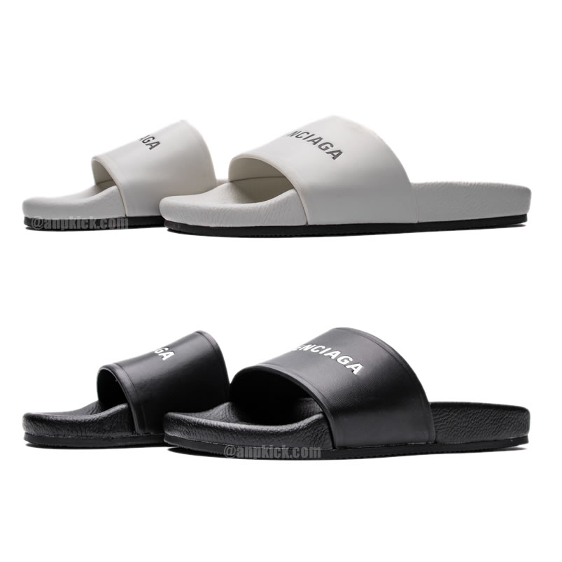 Balenciaga Slippers Dames For Men Women All Black White 506347 Wal00 9061 (0) - newkick.app