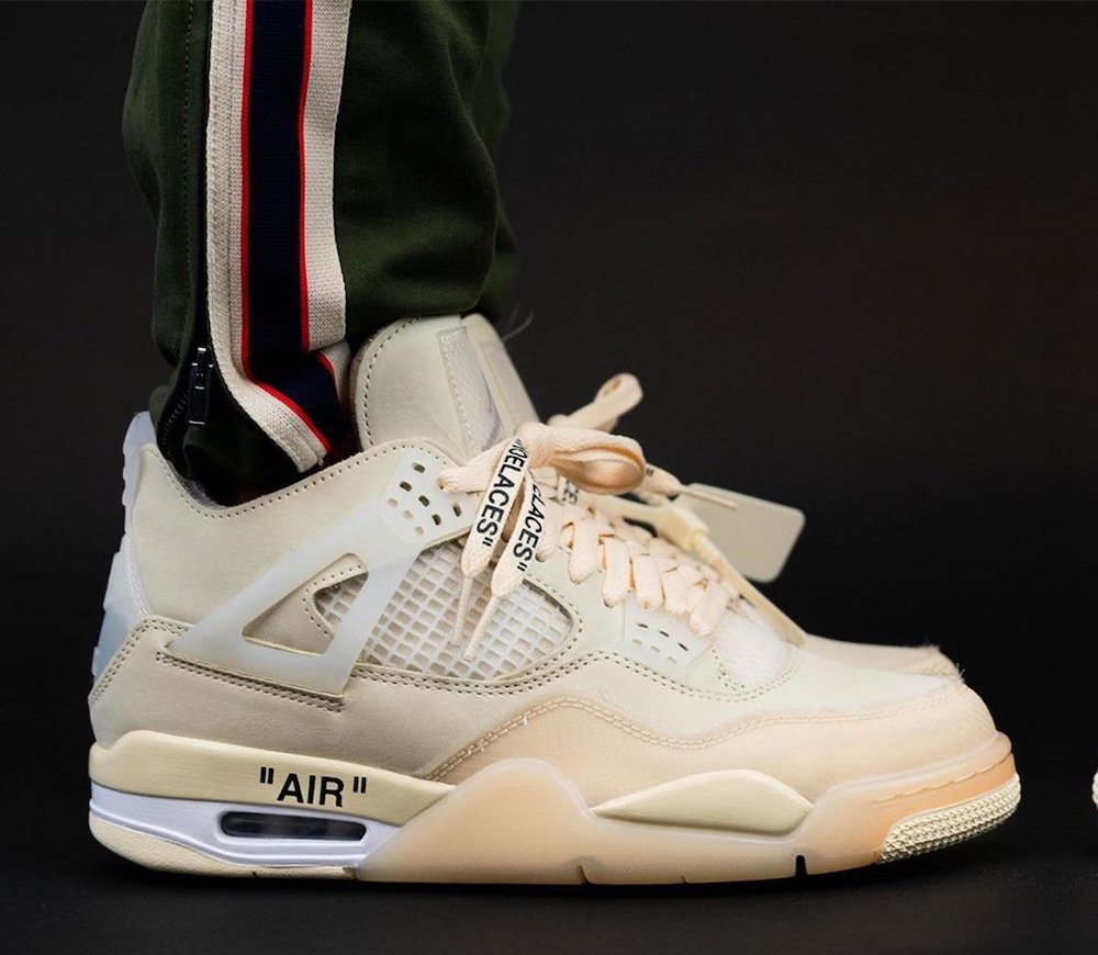 Off White Air Jordan 4 Sail Cv9388 100 Mens Wmns On Feet (1) - newkick.app