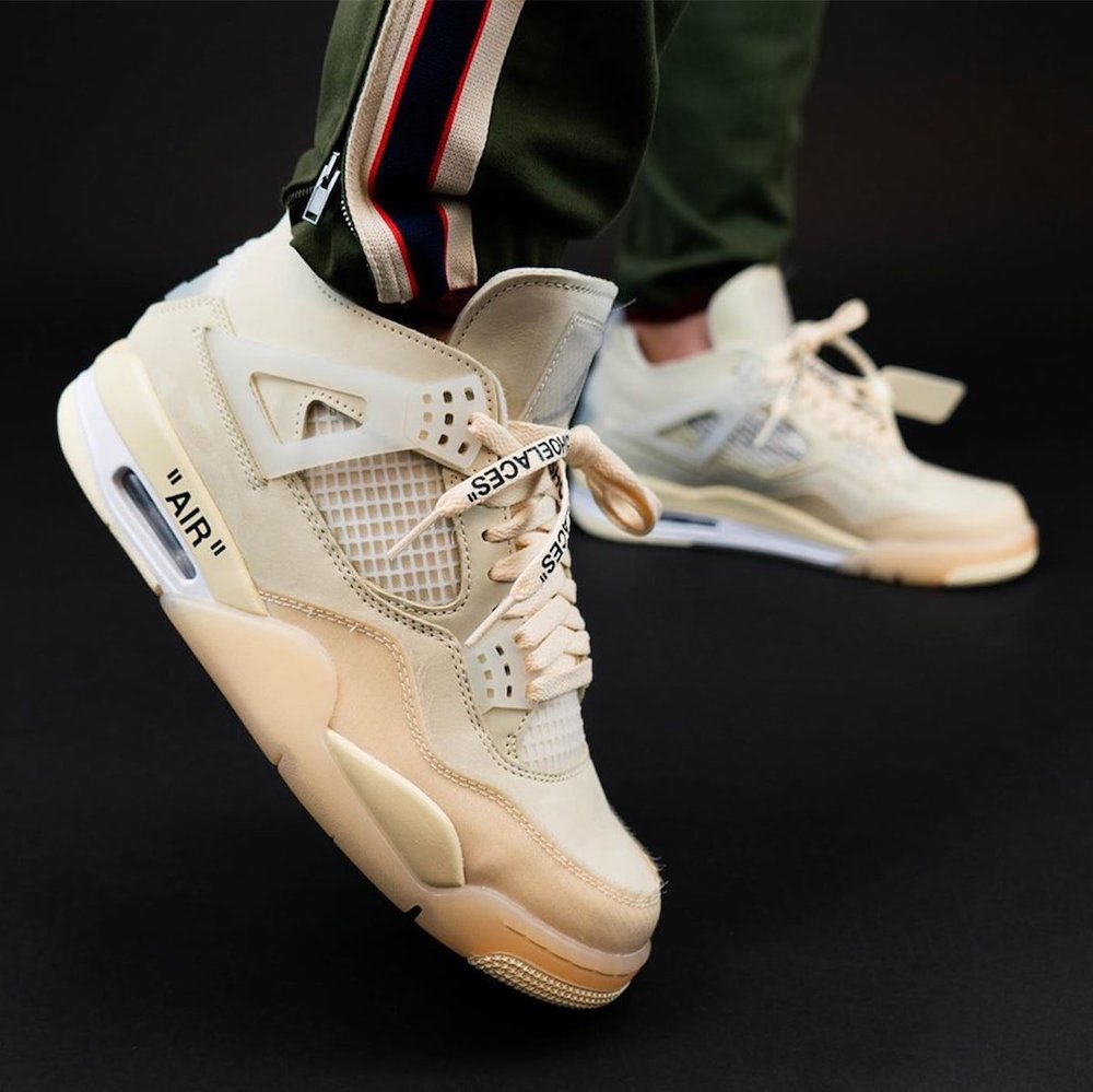 Off White Air Jordan 4 Sail Cv9388 100 Mens Wmns On Feet (2) - newkick.app