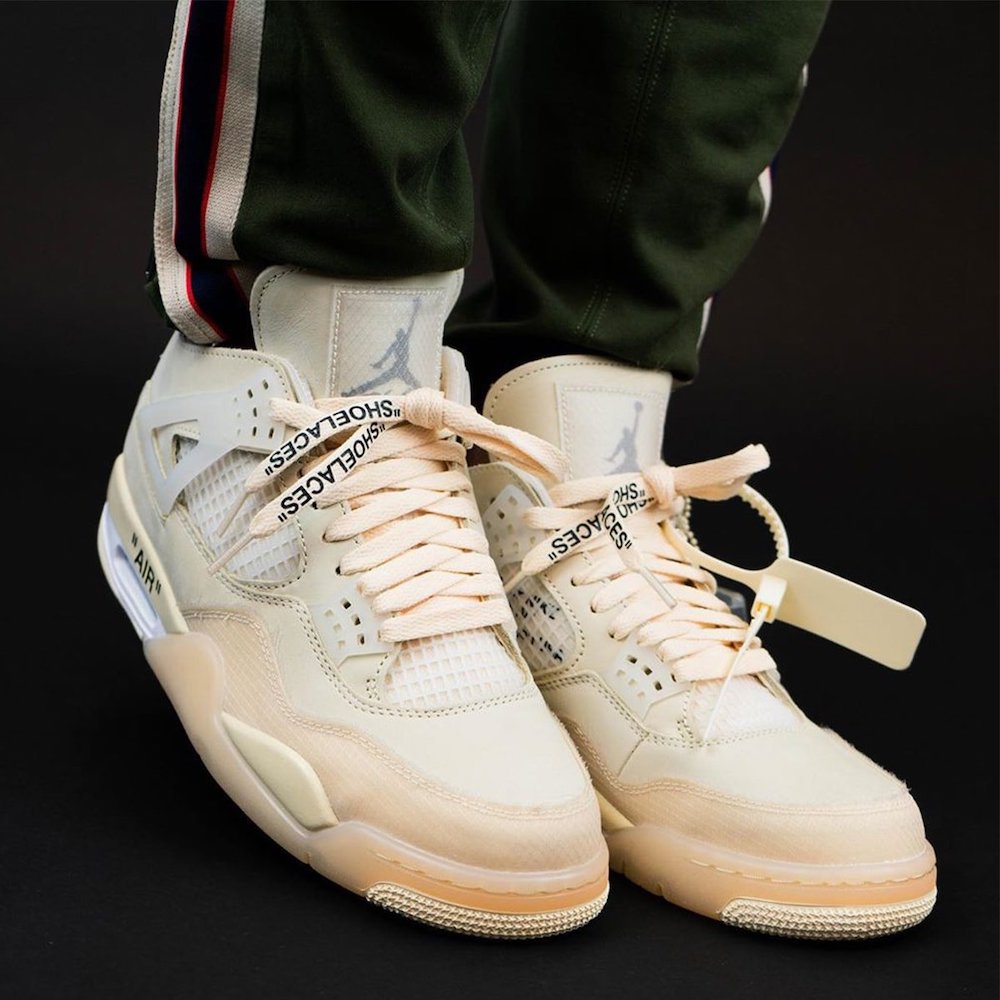 Off White Air Jordan 4 Sail Cv9388 100 Mens Wmns On Feet (3) - newkick.app