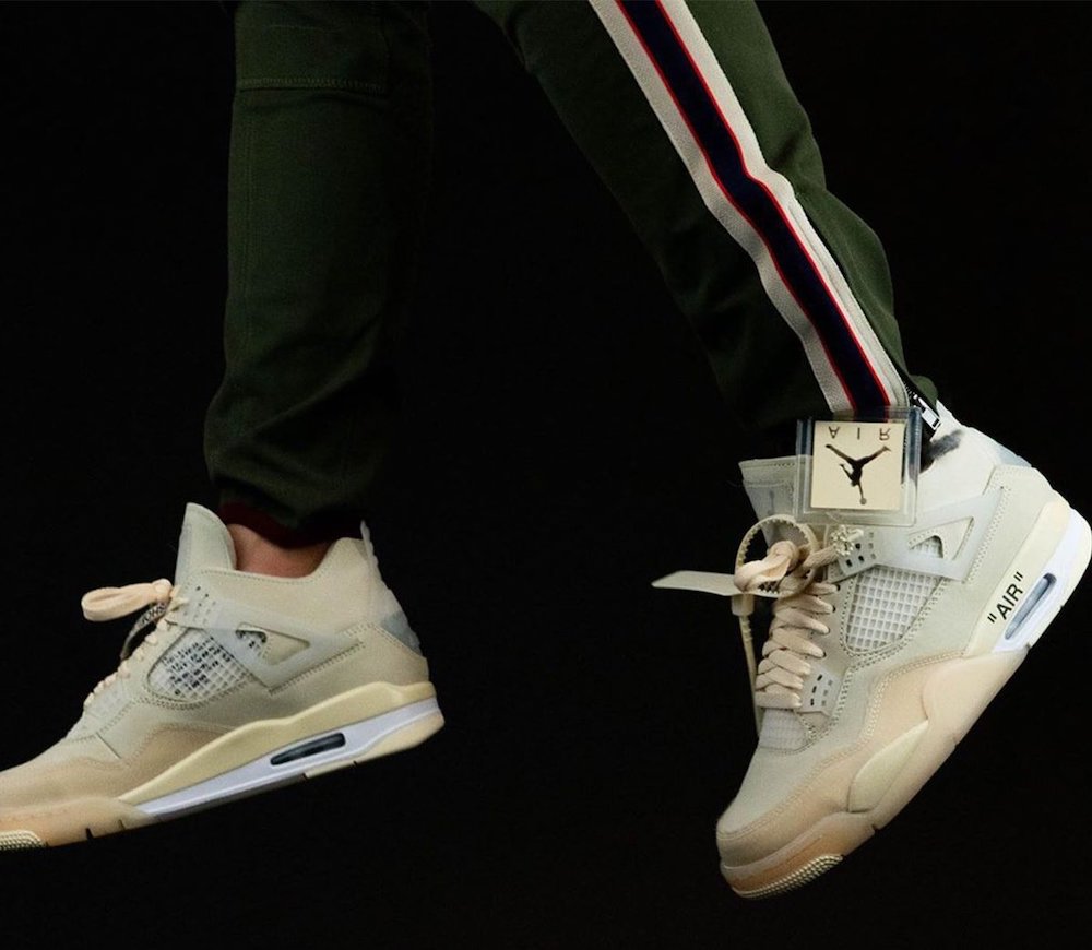 Off White Air Jordan 4 Sail Cv9388 100 Mens Wmns On Feet (5) - newkick.app