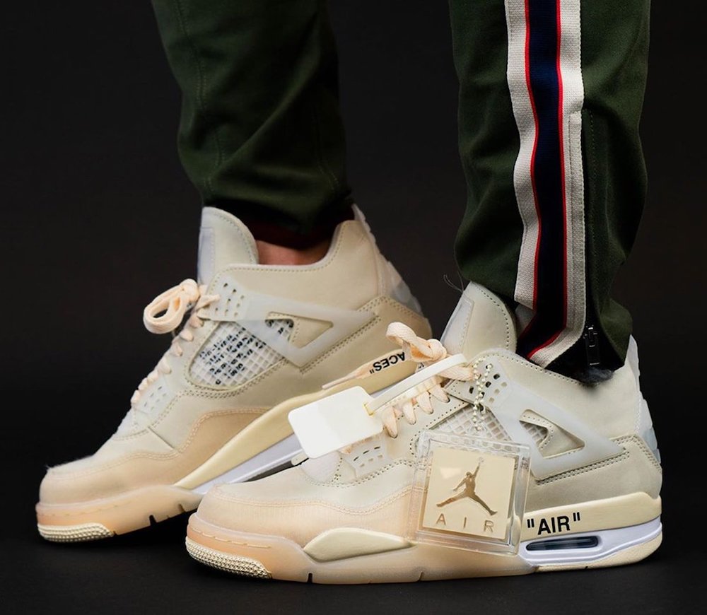 Off White Air Jordan 4 Sail Cv9388 100 Mens Wmns On Feet (7) - newkick.app