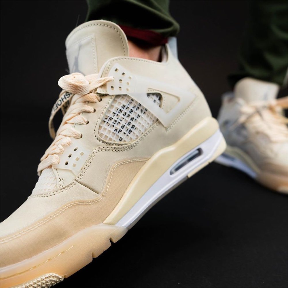 Off White Air Jordan 4 Sail Cv9388 100 Mens Wmns On Feet (8) - newkick.app