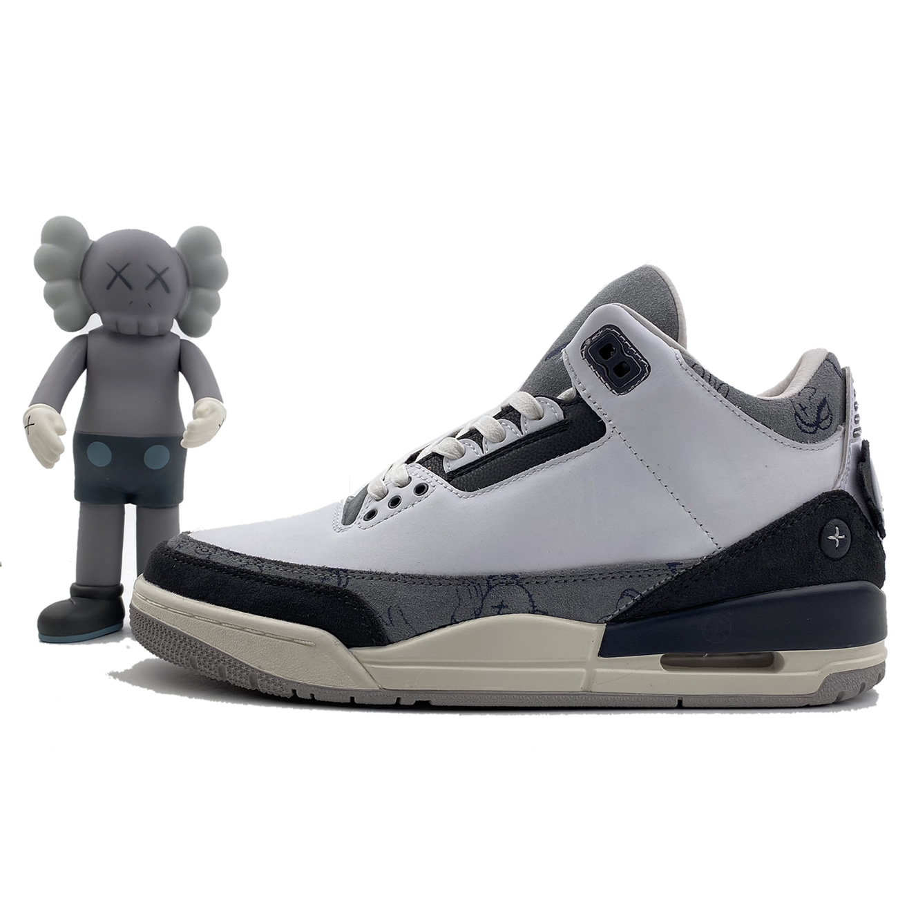 Kaws Air Jordan 3 Fresh Water White Light Grey New Release For Sale (1) - newkick.app