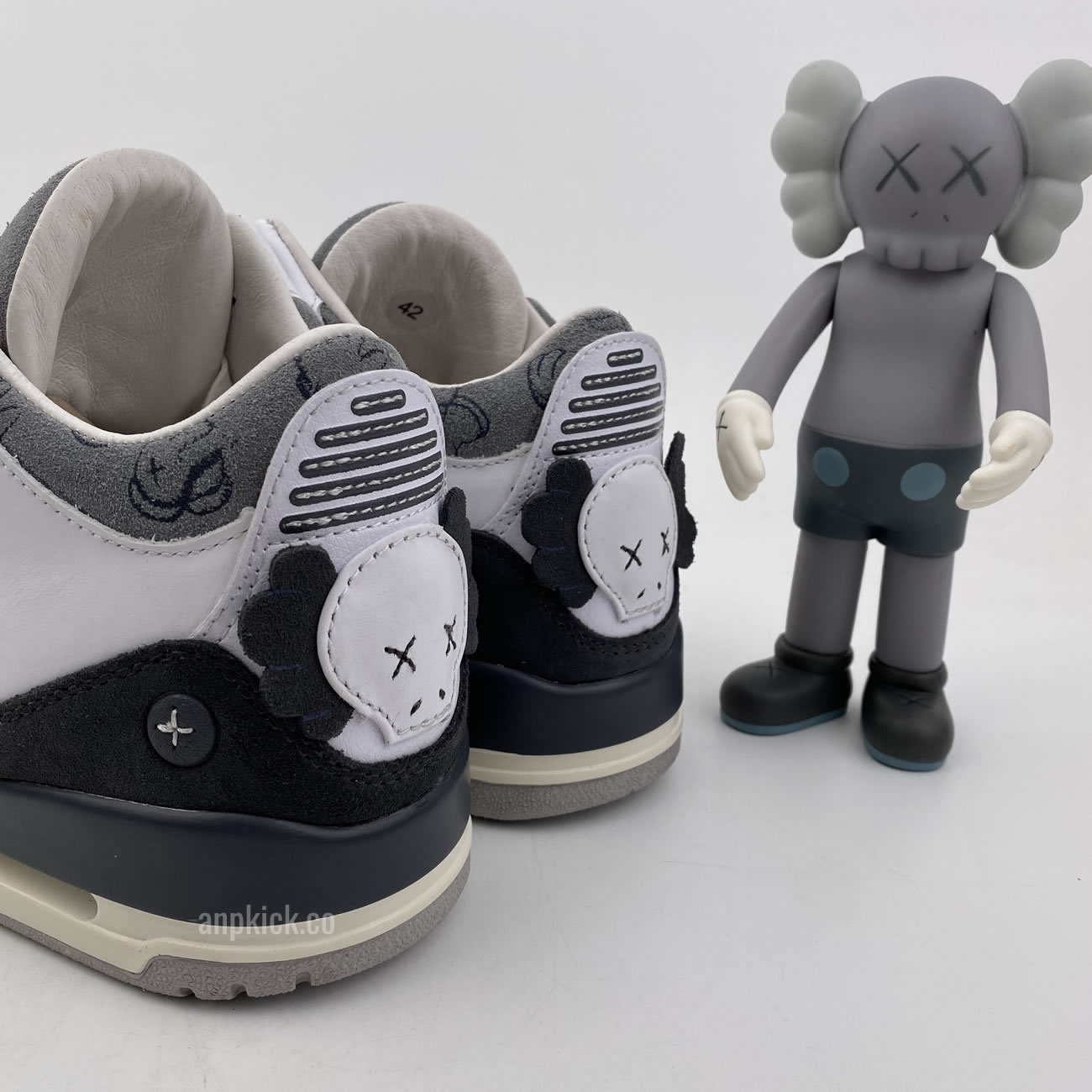 Kaws Air Jordan 3 Fresh Water White Light Grey New Release For Sale (6) - newkick.app