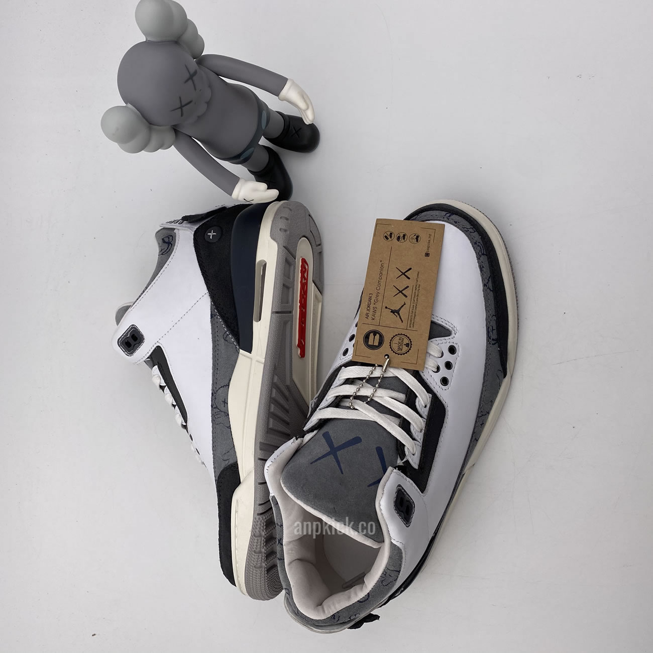 Kaws Air Jordan 3 Fresh Water White Light Grey New Release For Sale (8) - newkick.app