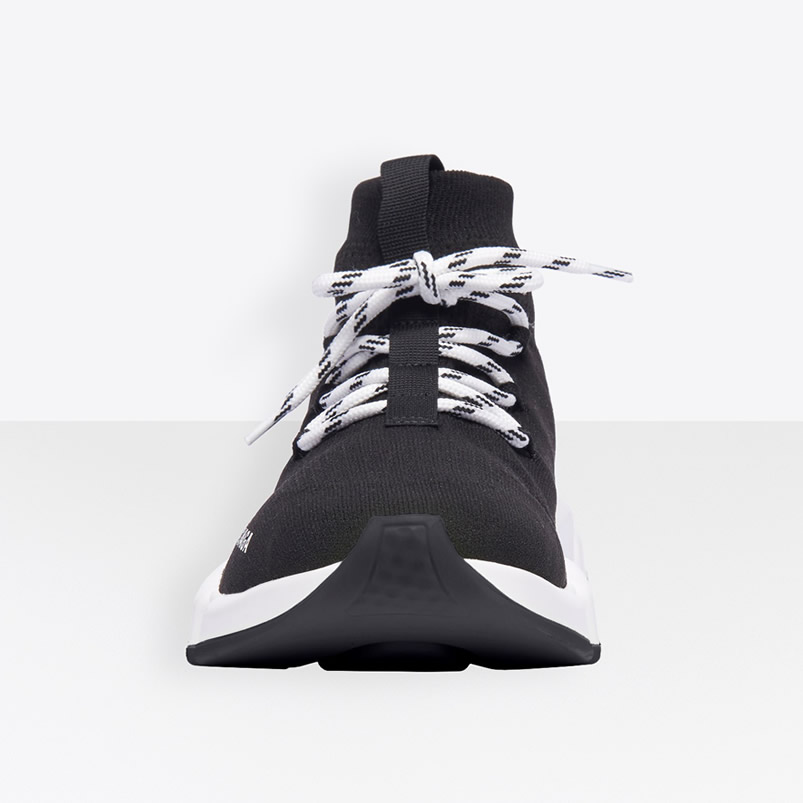 Balenciaga Speed Lace Up Sneaker Black White (2) - newkick.app