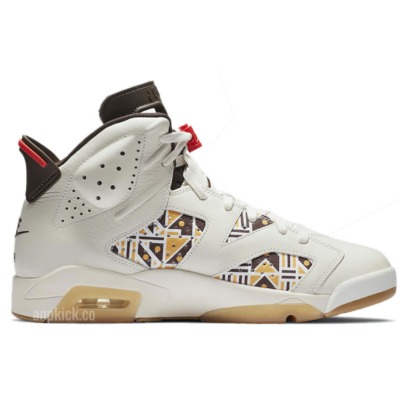 Air Jordan 6 Retro Quai 54 2020 Sail Baroque Brown Cz4152 100 (2) - newkick.app