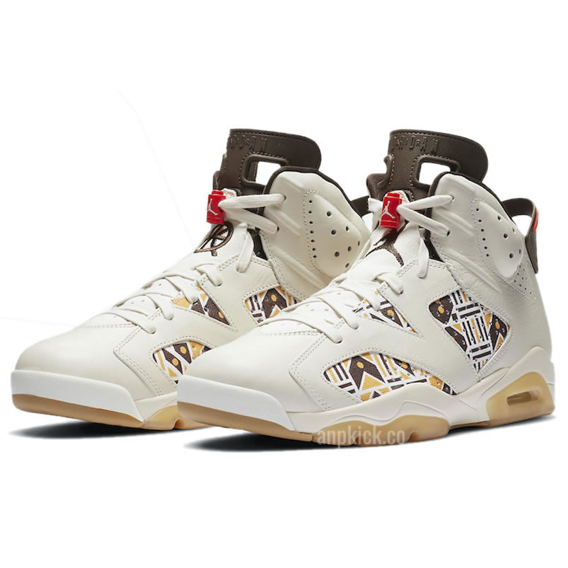 Air Jordan 6 Retro Quai 54 2020 Sail Baroque Brown Cz4152 100 (3) - newkick.app