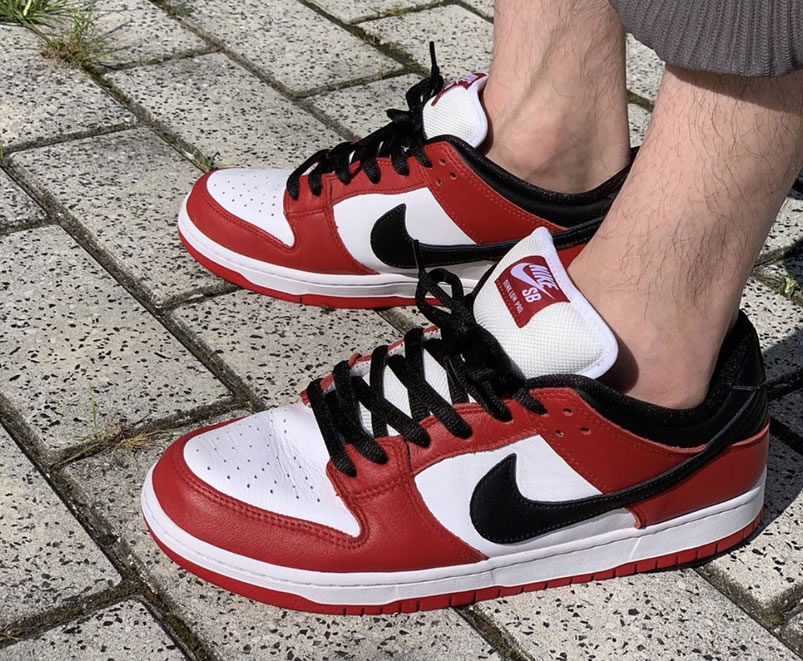 Nike Sb Dunk Low Pro Chicago Varsity Red Release Date On Feet Bq6817 600 (4) - newkick.app