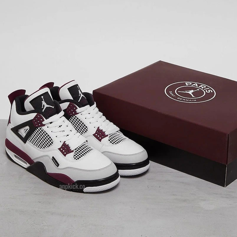 Air Jordan 4 Retro Paris Saint Germain Psg Neutral Grey Bordeaux Cz5624 100 (9) - newkick.app