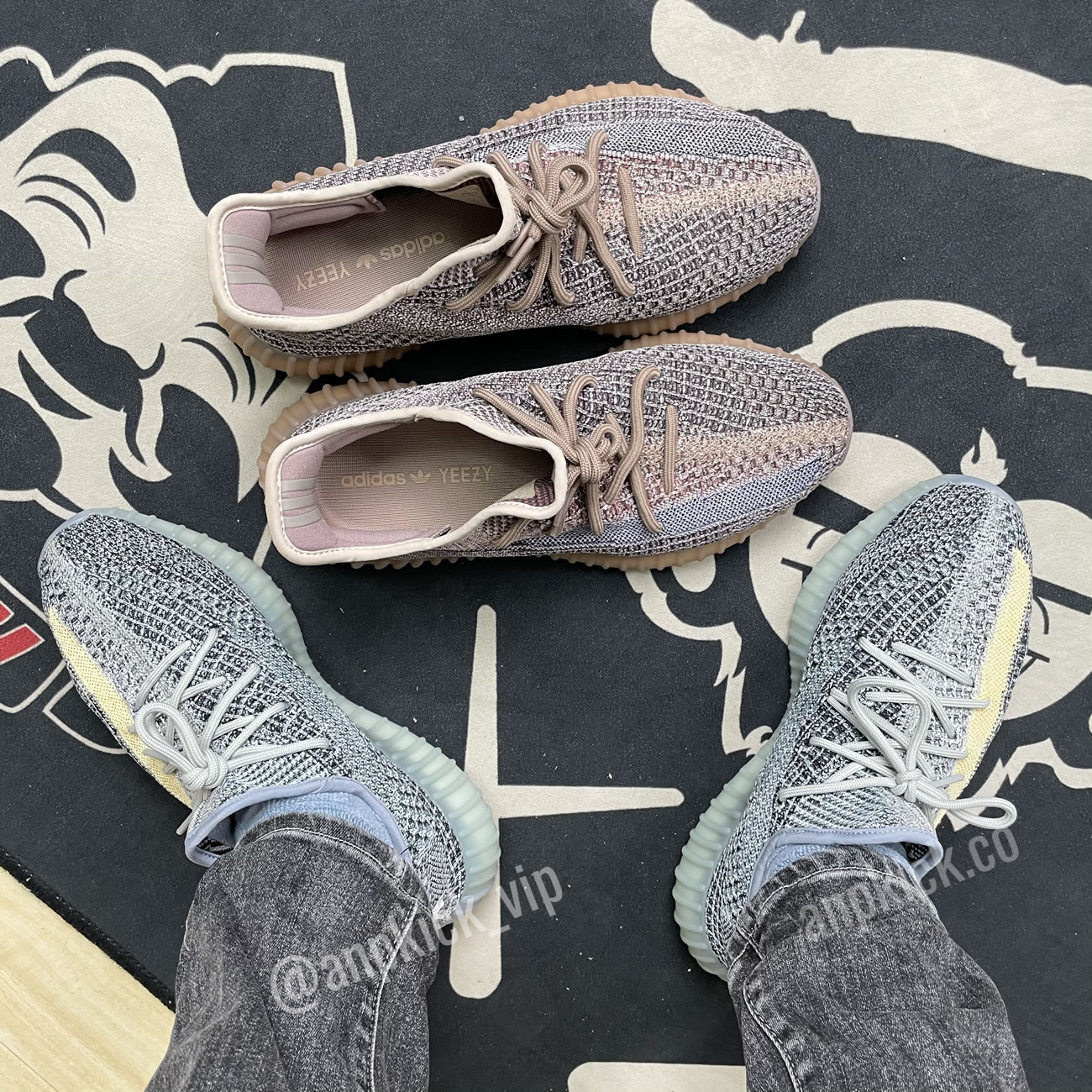 Adidas Yeezy Boost 350 V2 Ash Blue On Foot Gy7657 (1) - newkick.app