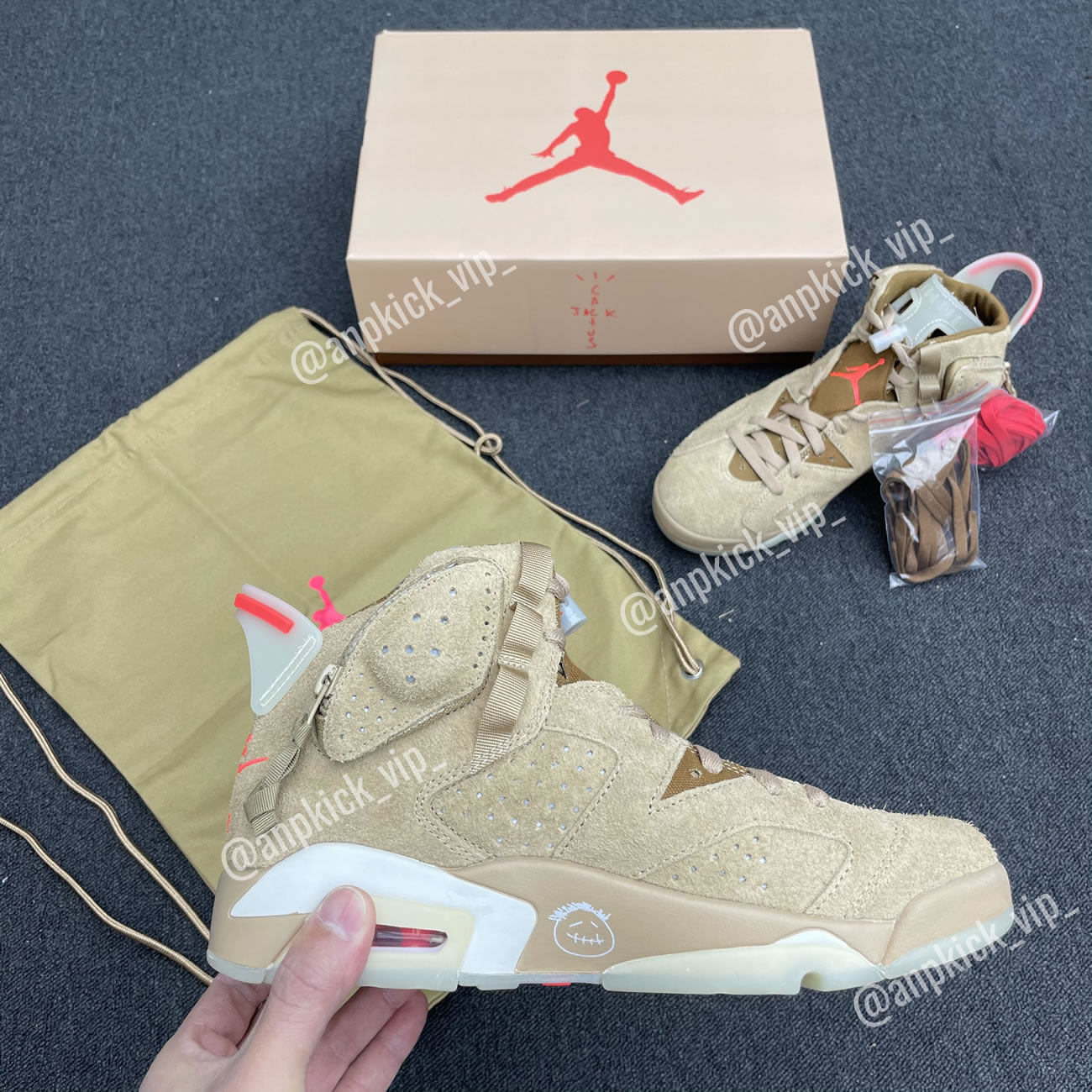 Anpkick Travis Scott Air Jordan 6 Retro British Khaki Dh0690 200 (3) - newkick.app