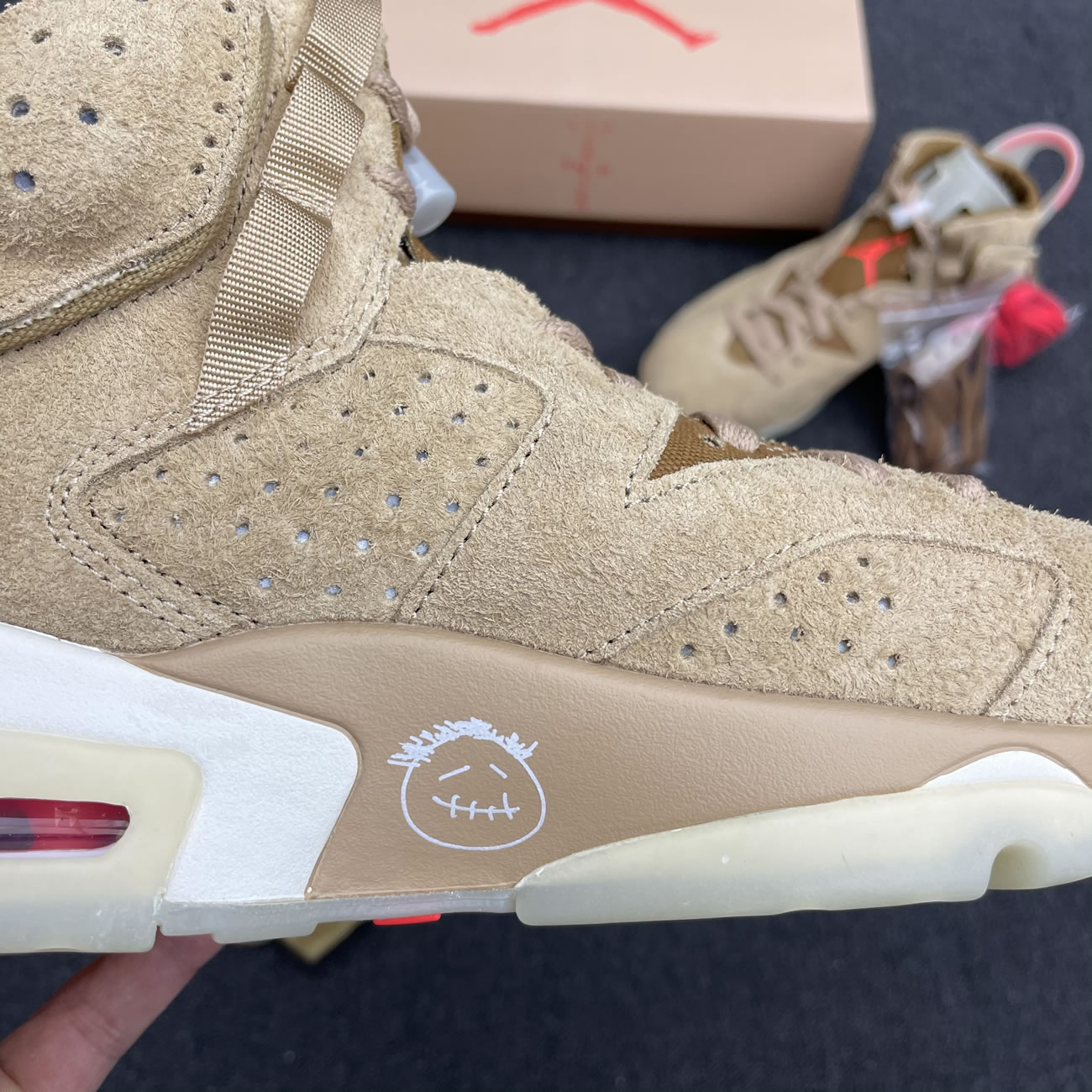 Anpkick Travis Scott Air Jordan 6 Retro British Khaki Dh0690 200 (4) - newkick.app