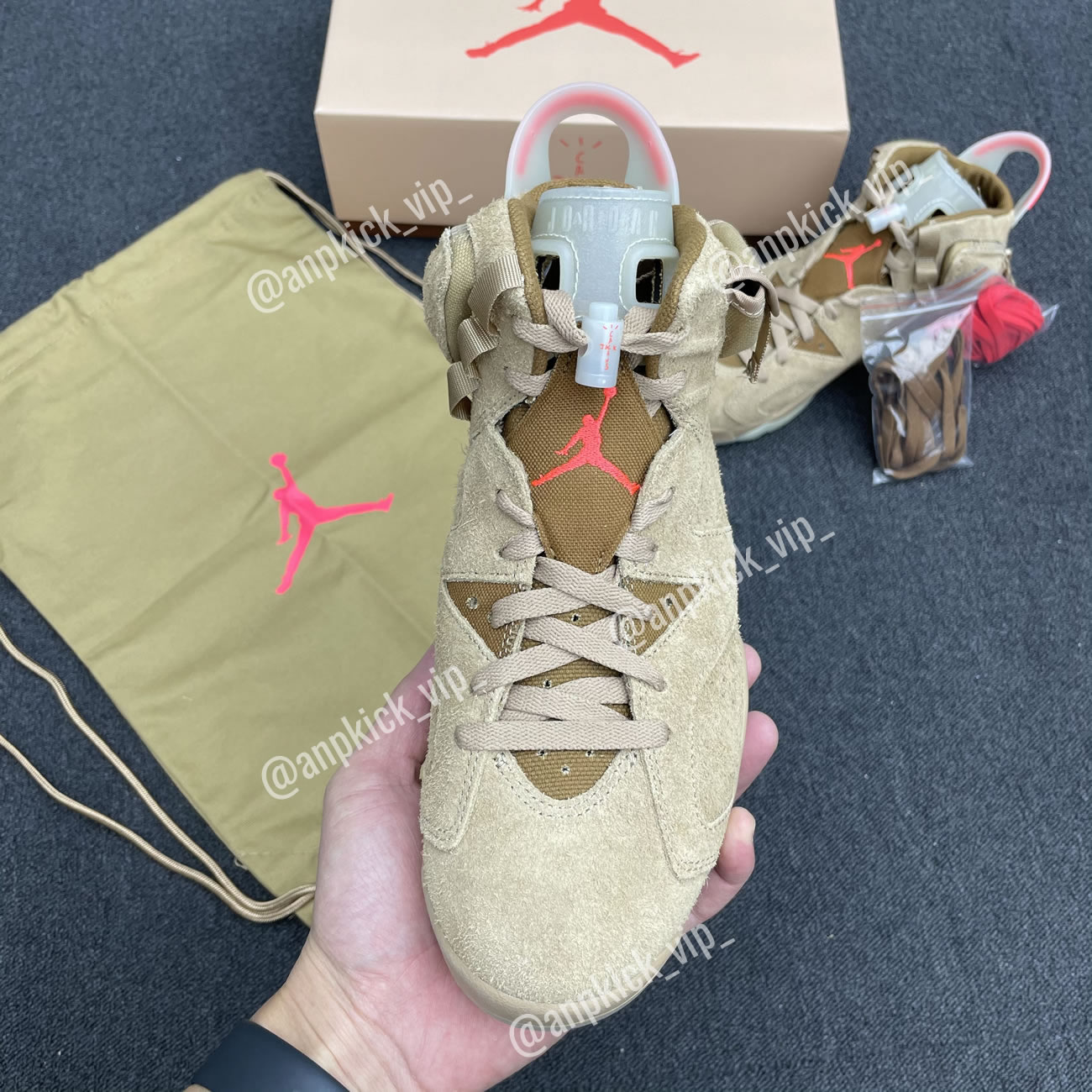 Anpkick Travis Scott Air Jordan 6 Retro British Khaki Dh0690 200 (5) - newkick.app