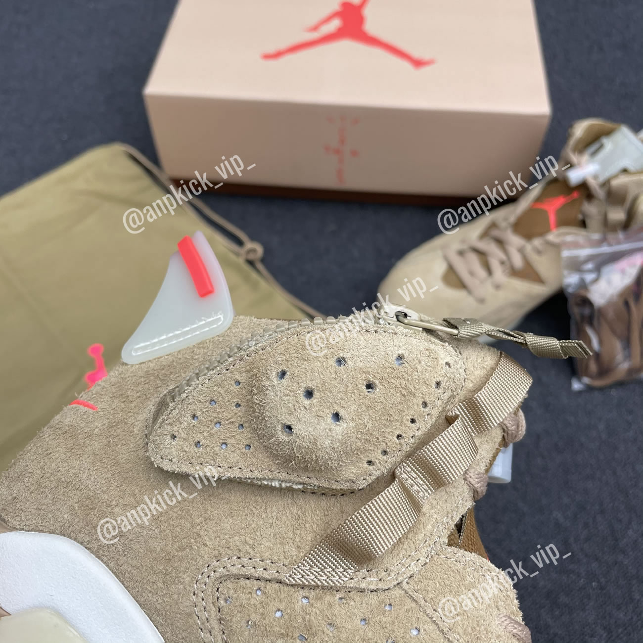 Anpkick Travis Scott Air Jordan 6 Retro British Khaki Dh0690 200 (8) - newkick.app