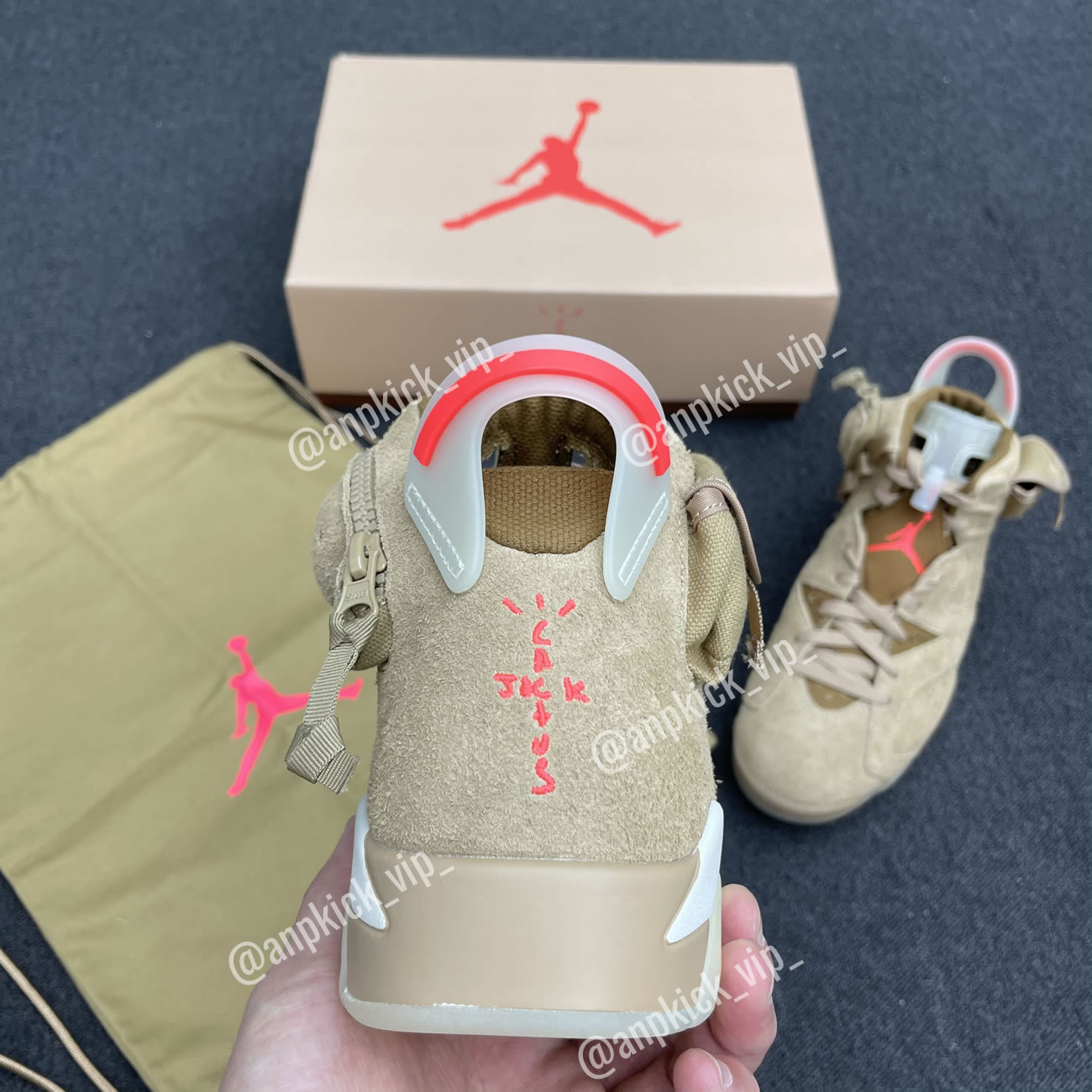 Anpkick Travis Scott Air Jordan 6 Retro British Khaki Dh0690 200 (9) - newkick.app