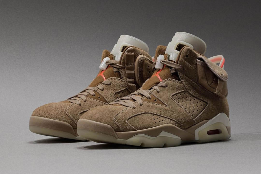 Travis Scott Air Jordan 6 Retro British Khaki Dh0690 200 (7) - newkick.app