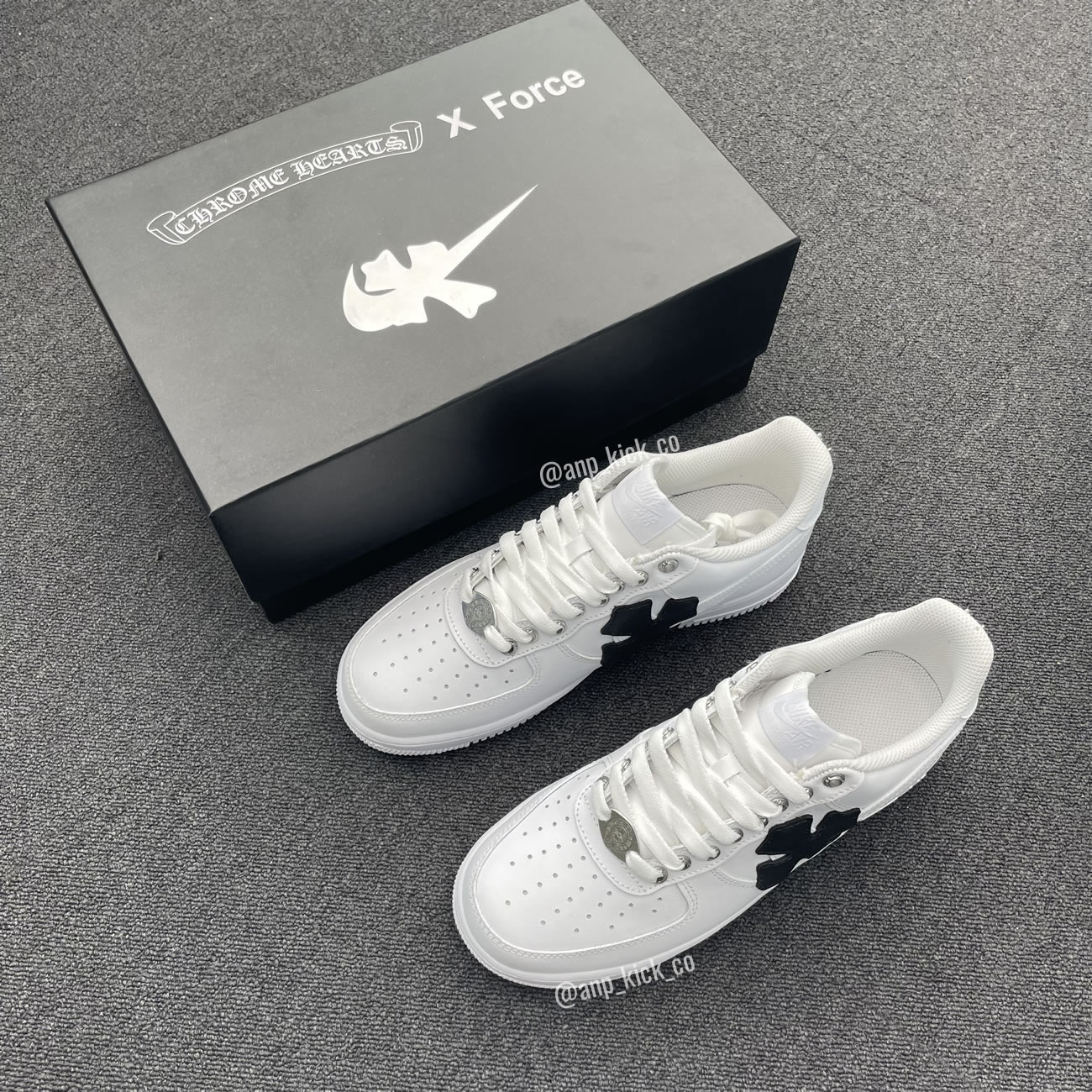 Anpkick New Box Nike Air Force One Af1 Chrome Hearts Custom Diy 315122 111 (1) - newkick.app