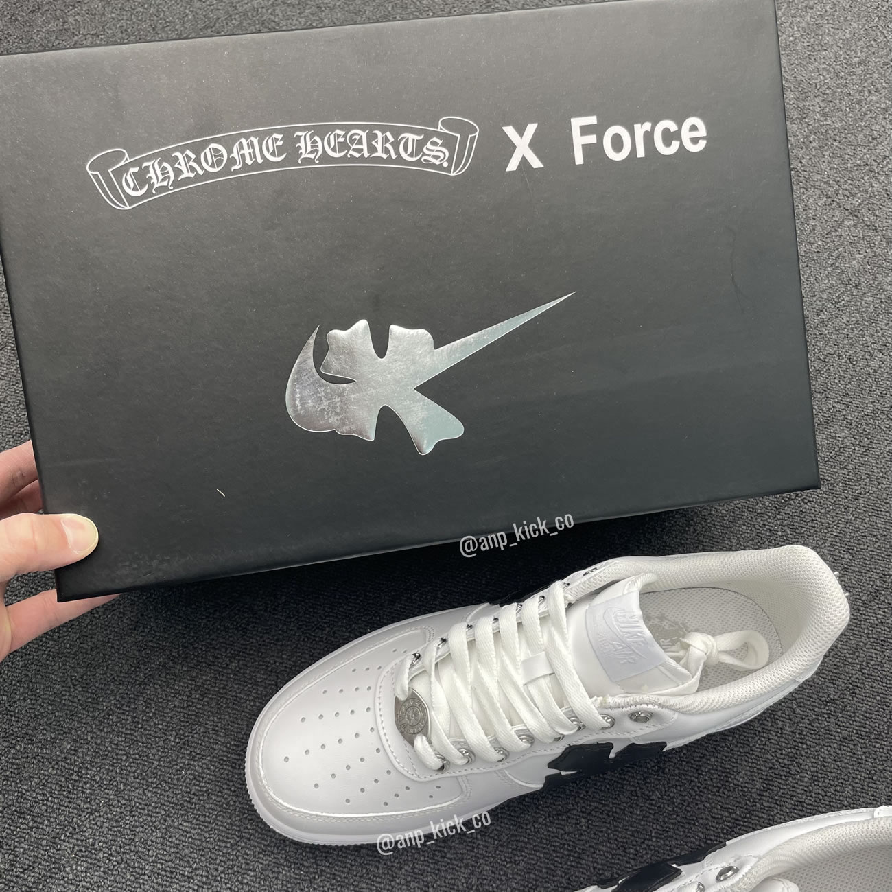 Anpkick New Box Nike Air Force One Af1 Chrome Hearts Custom Diy 315122 111 (2) - newkick.app