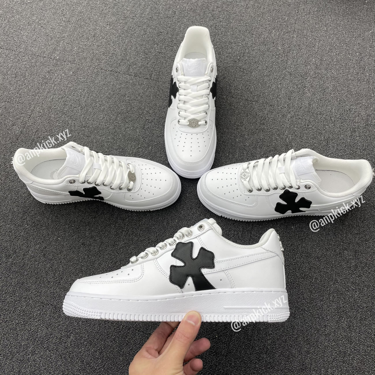 Nike Air Force One Af1 Chrome Hearts Custom Diy 315122 111 (1) - newkick.app