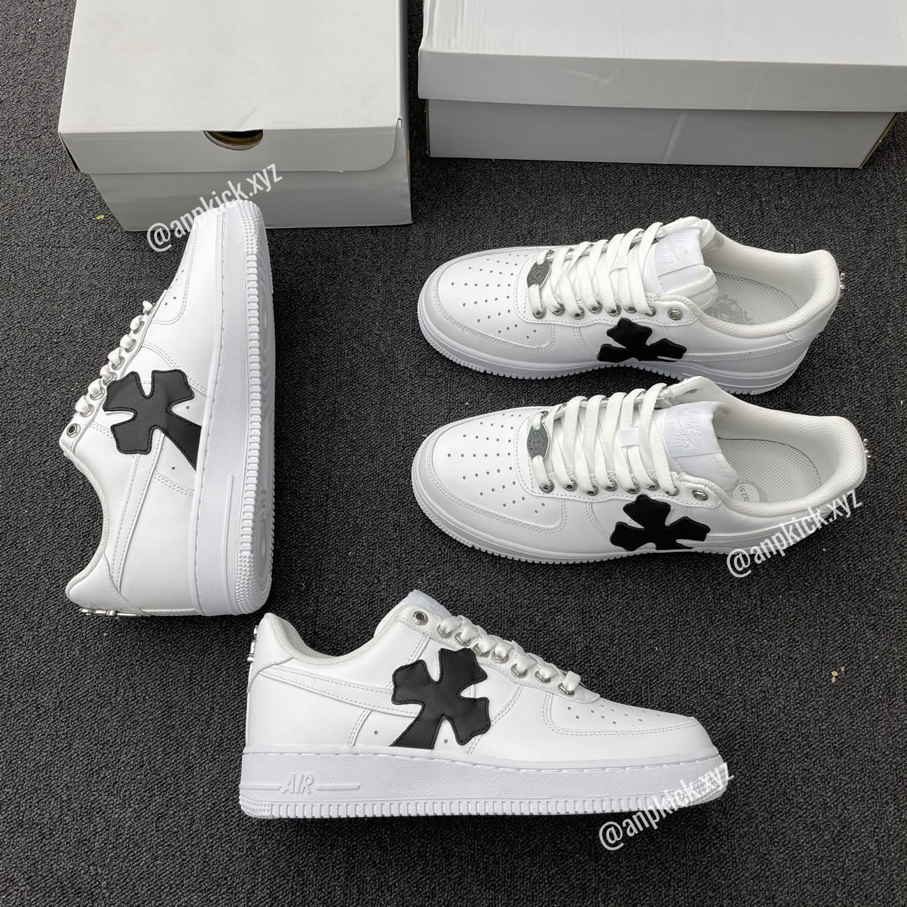 Nike Air Force One Af1 Chrome Hearts Custom Diy 315122 111 (3) - newkick.app