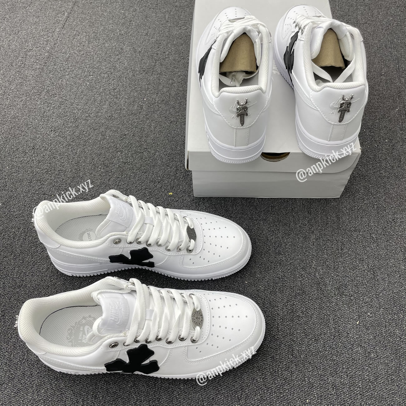 Nike Air Force One Af1 Chrome Hearts Custom Diy 315122 111 (4) - newkick.app