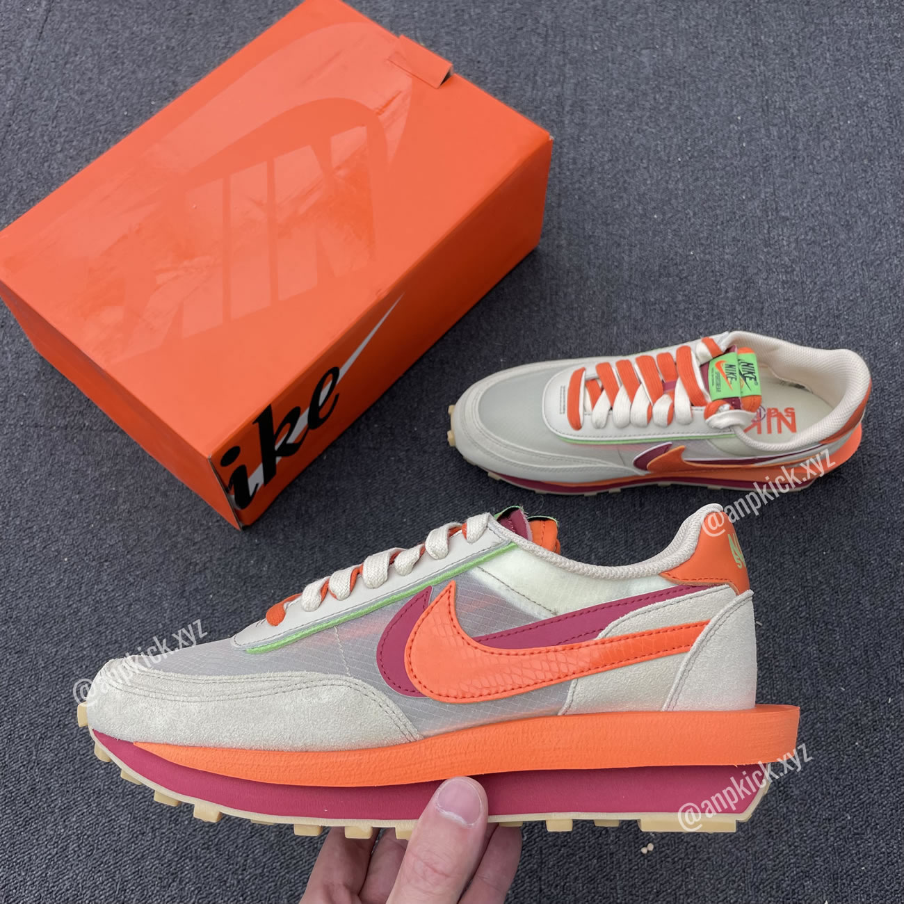 Clot Sacai Nike Ldwaffle Net Orange Blaze Shoes Dh1347 100 (3) - newkick.app