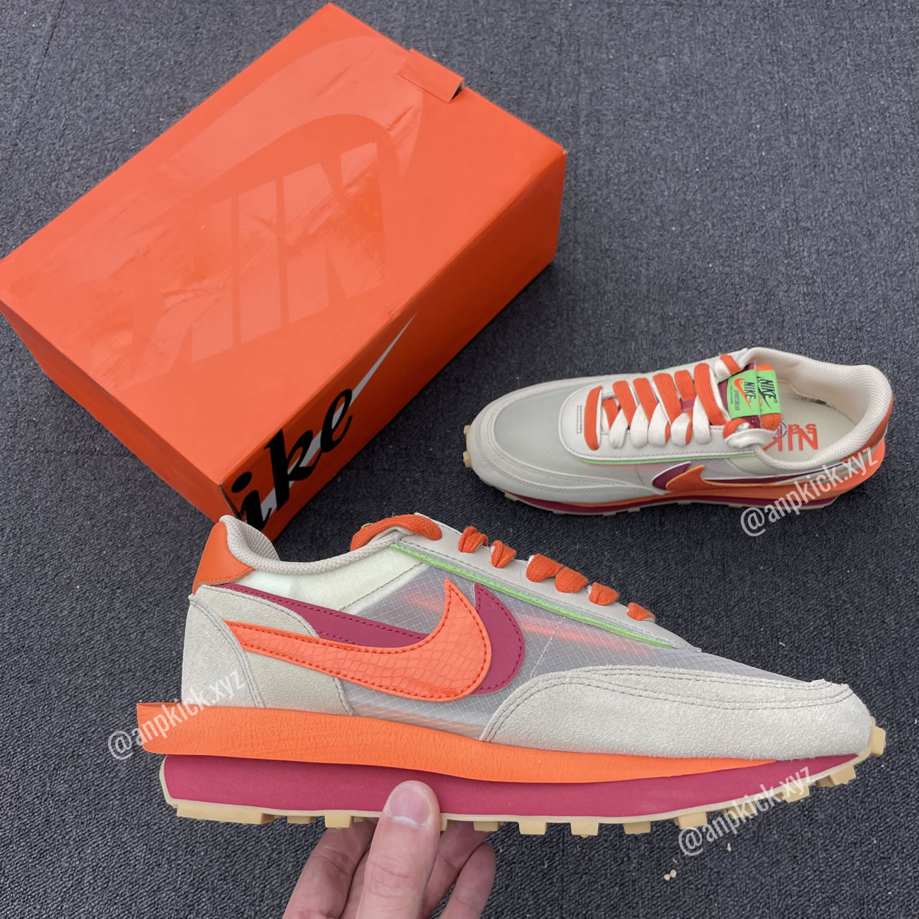 Clot Sacai Nike Ldwaffle Net Orange Blaze Shoes Dh1347 100 (5) - newkick.app