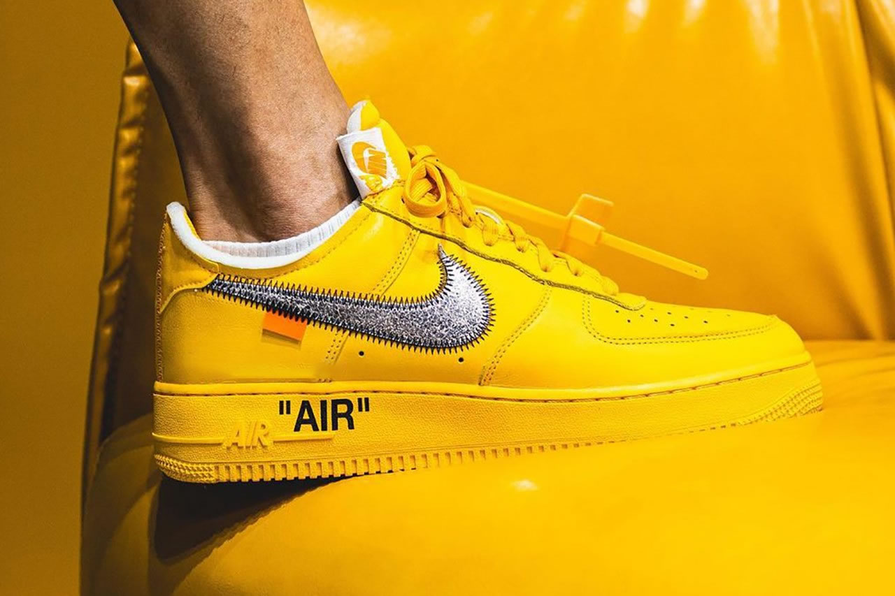 Off White Nike Air Force 1 University Gold On Feet Dd1876 700 (1) - newkick.app