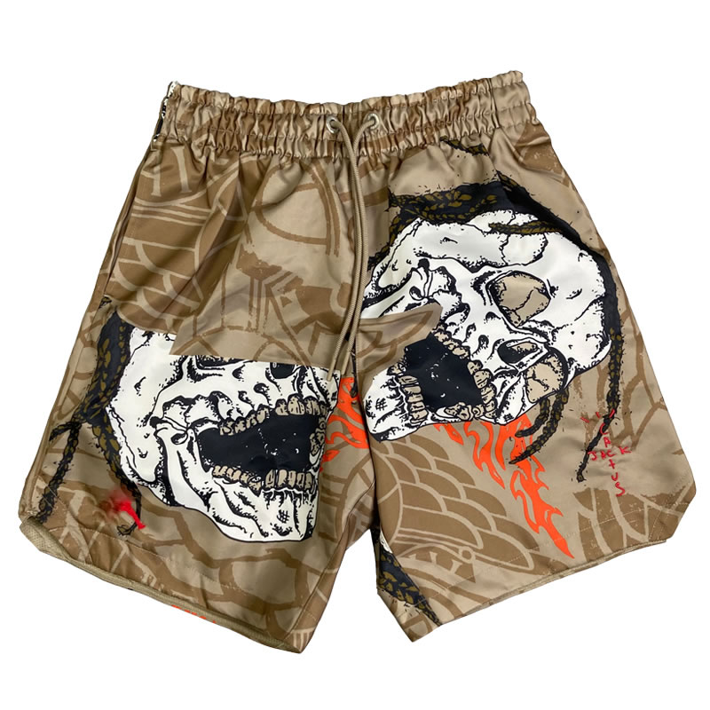 Travis Scott Cactus Jack Jordan Pool Short Khaki (1) - newkick.app