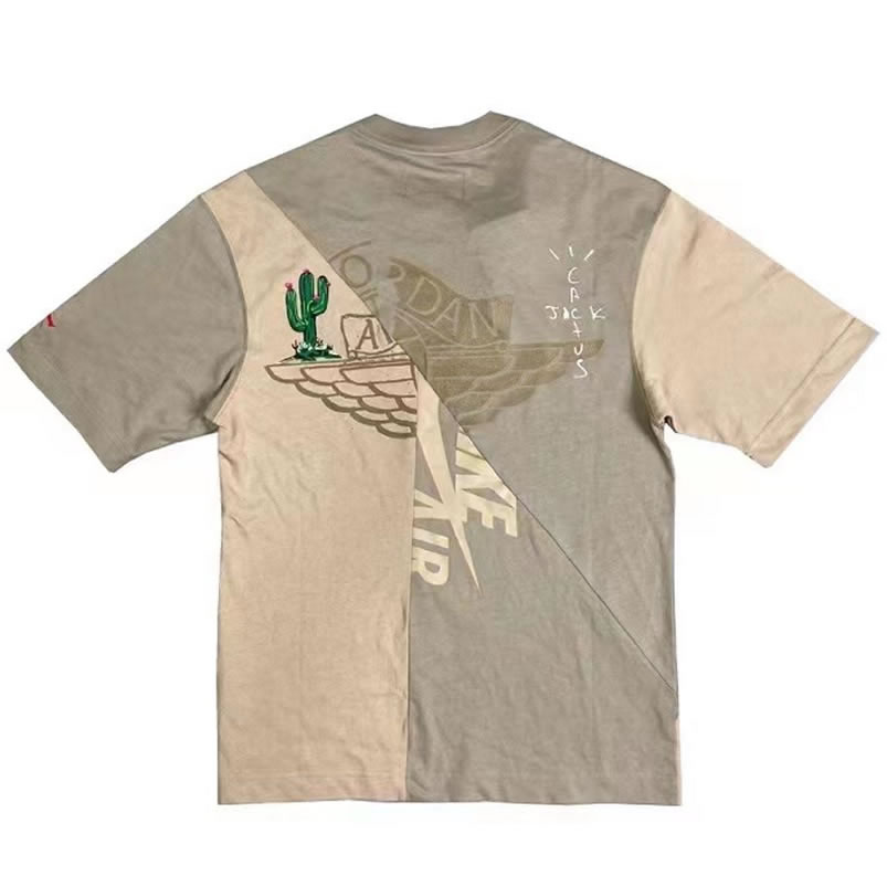 Travis Scott Cactus Jack Jordan T Shirt Khaki Desert (2) - newkick.app