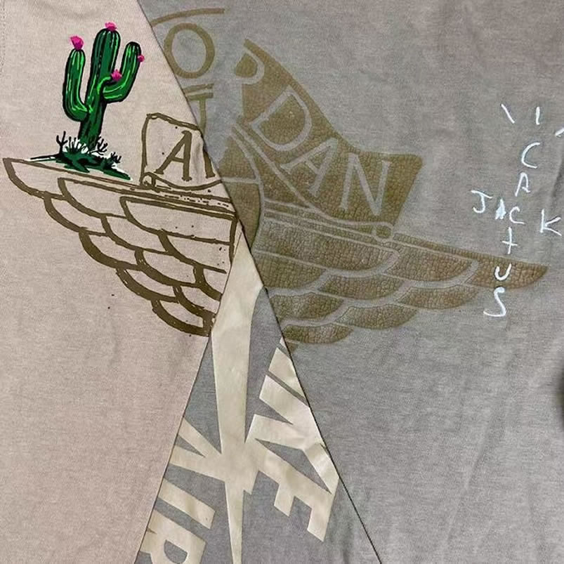 Travis Scott Cactus Jack Jordan T Shirt Khaki Desert (6) - newkick.app