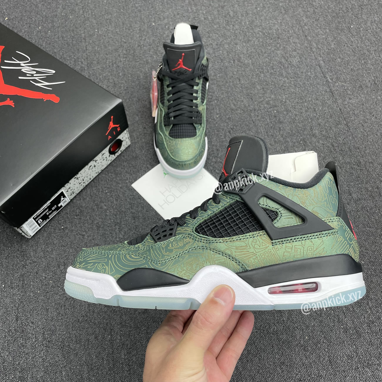 Jalen Ramsey Air Jordan 4 Retro Laser Green Happy Holidays Cw0897 101 (1) - newkick.app