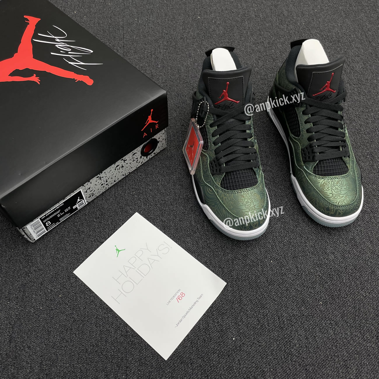 Jalen Ramsey Air Jordan 4 Retro Laser Green Happy Holidays Cw0897 101 (11) - newkick.app