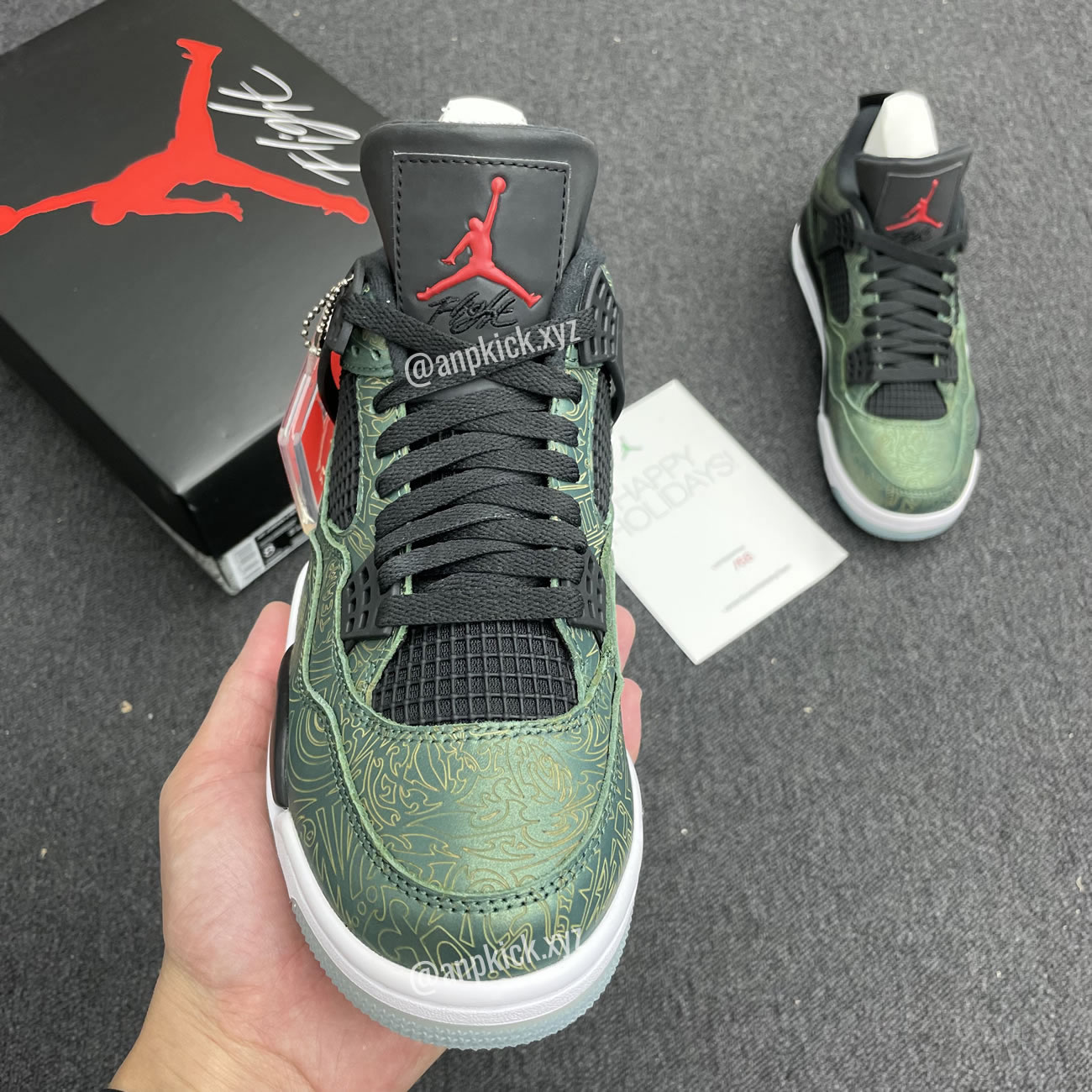 Jalen Ramsey Air Jordan 4 Retro Laser Green Happy Holidays Cw0897 101 (13) - newkick.app