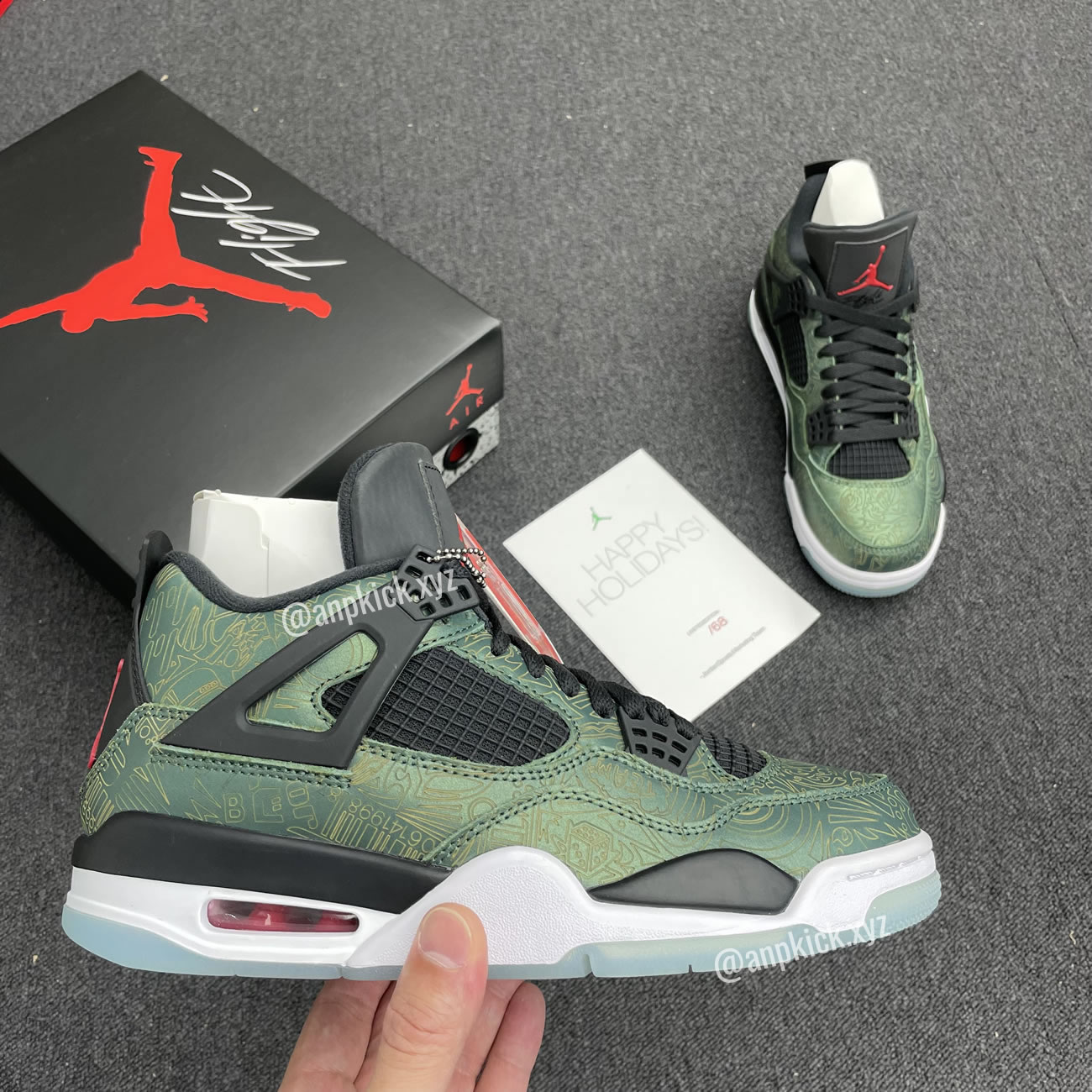 Jalen Ramsey Air Jordan 4 Retro Laser Green Happy Holidays Cw0897 101 (2) - newkick.app