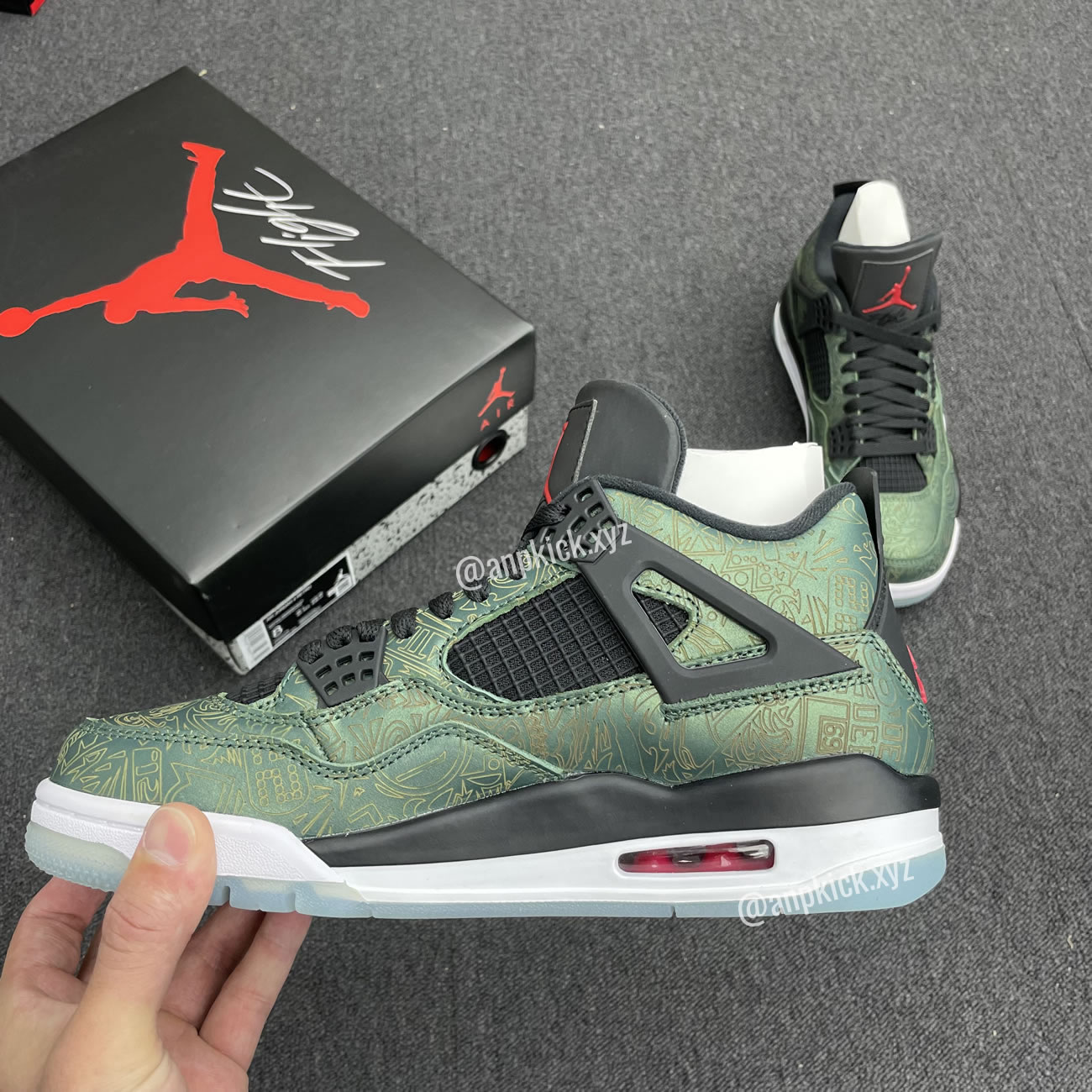 Jalen Ramsey Air Jordan 4 Retro Laser Green Happy Holidays Cw0897 101 (3) - newkick.app