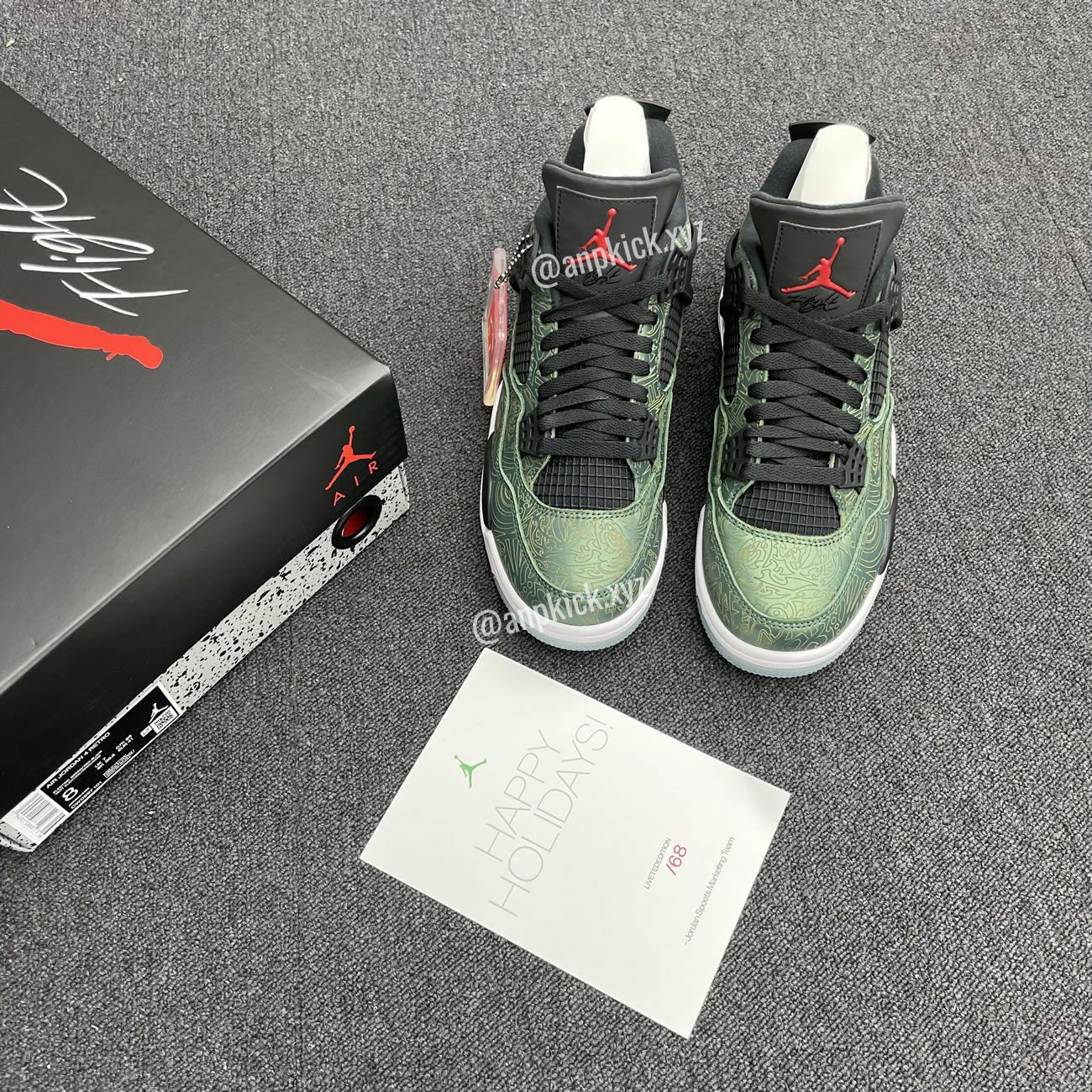 Jalen Ramsey Air Jordan 4 Retro Laser Green Happy Holidays Cw0897 101 (8) - newkick.app