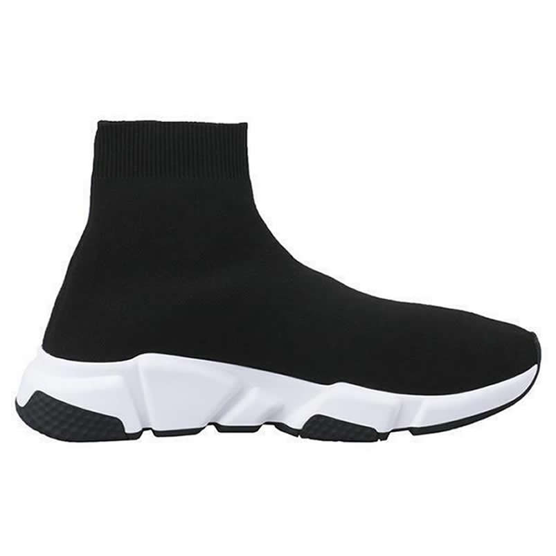 Balenciaga Shoes Like Socks High Top Speed Runners Black White 605972w05ge1015 (2) - newkick.app