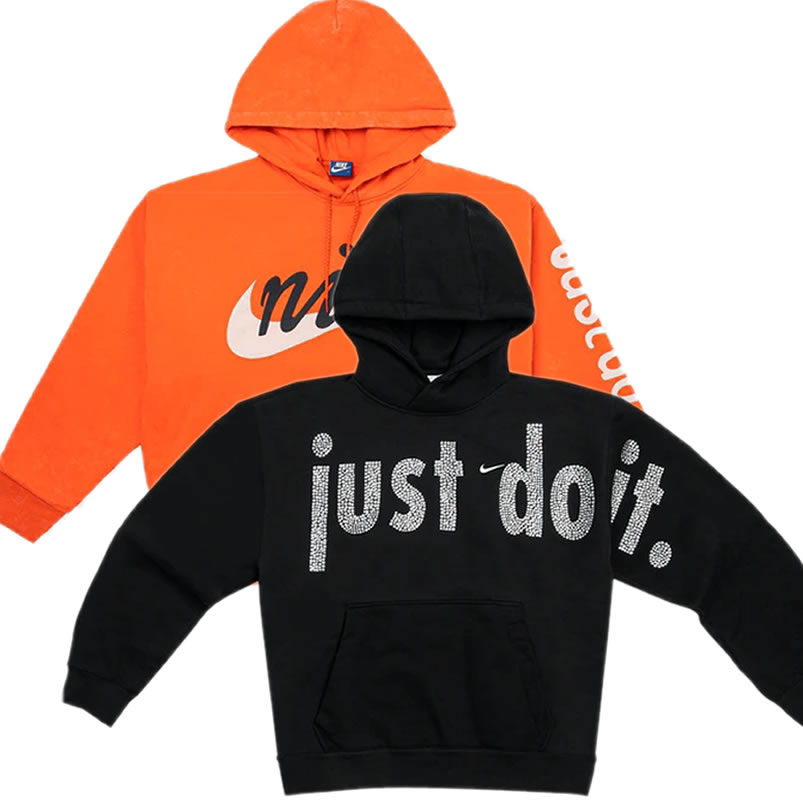 Nike Just Do It Hoodie Black Orange (1) - newkick.app