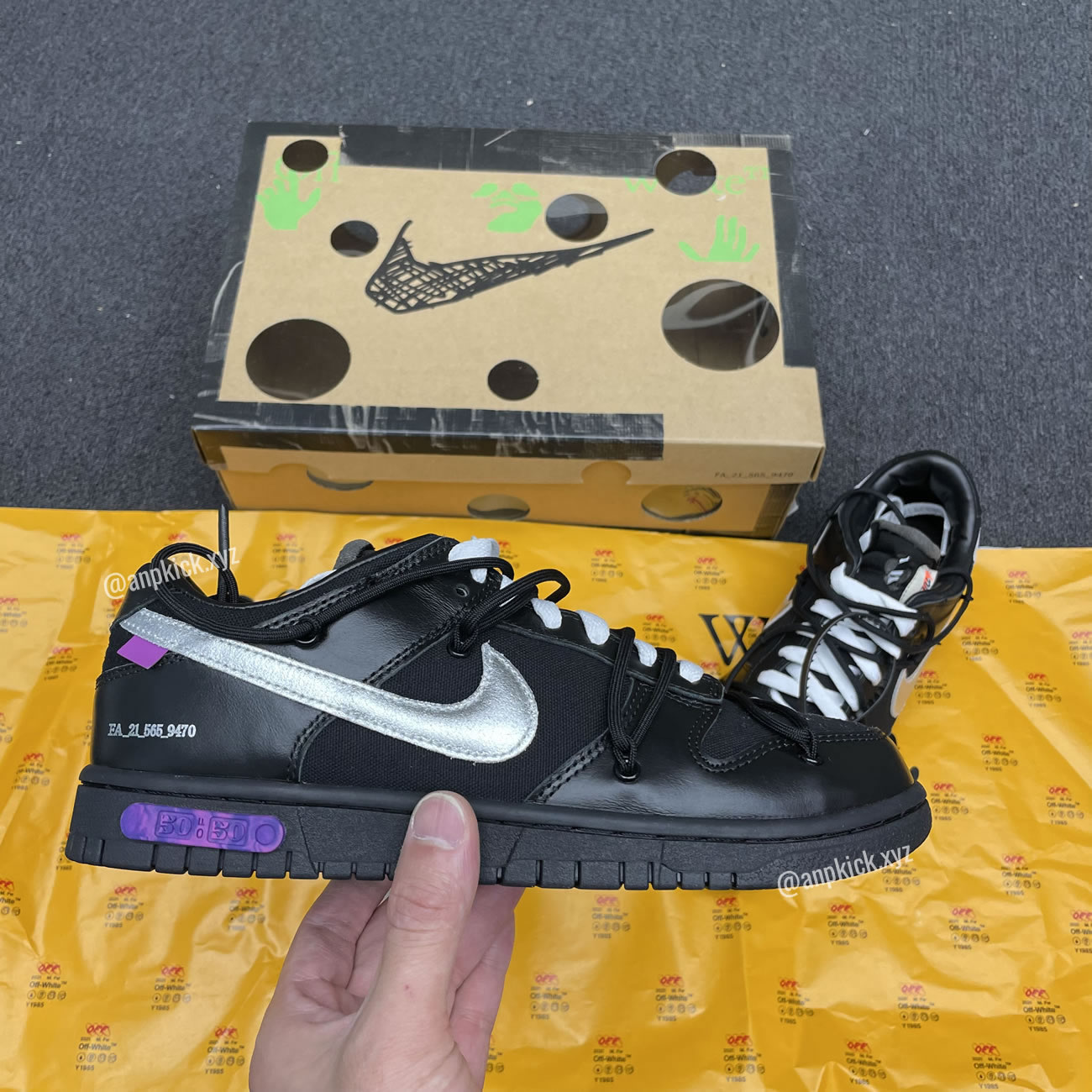 Off White Nike Sb Dunk Low The 50 Black Silver Dm1602 001 (1) - newkick.app