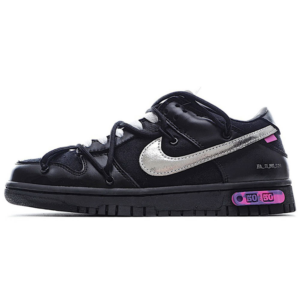 Off White Nike Sb Dunk Low The 50 Black Silver Dm1602 001 - newkick.app