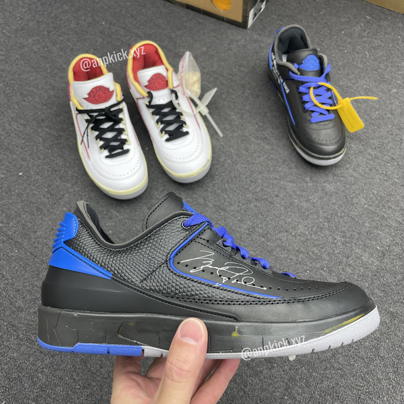 Off White Air Jordan 2 Low Black Blue (1) - newkick.app