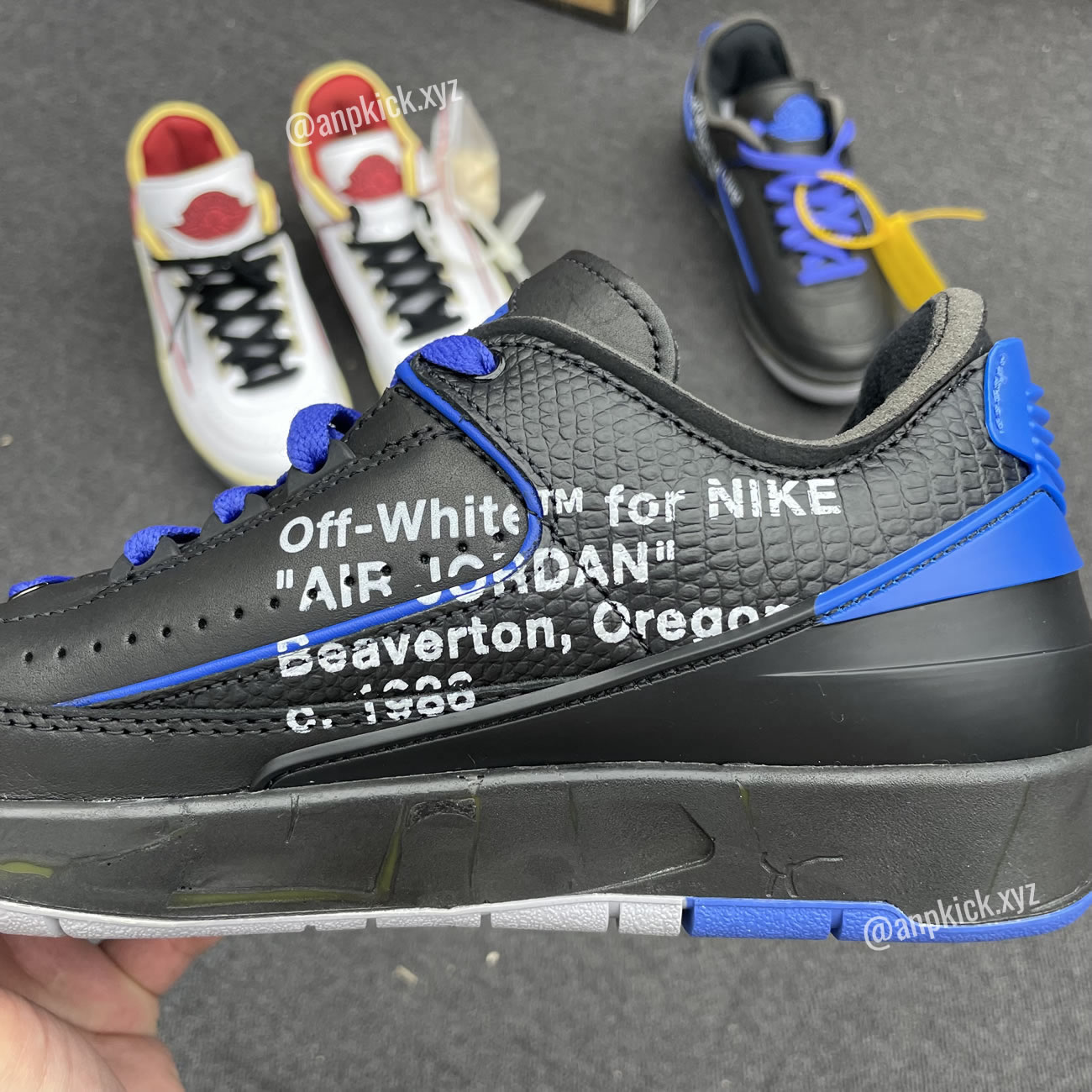 Off White Air Jordan 2 Low Black Blue (5) - newkick.app