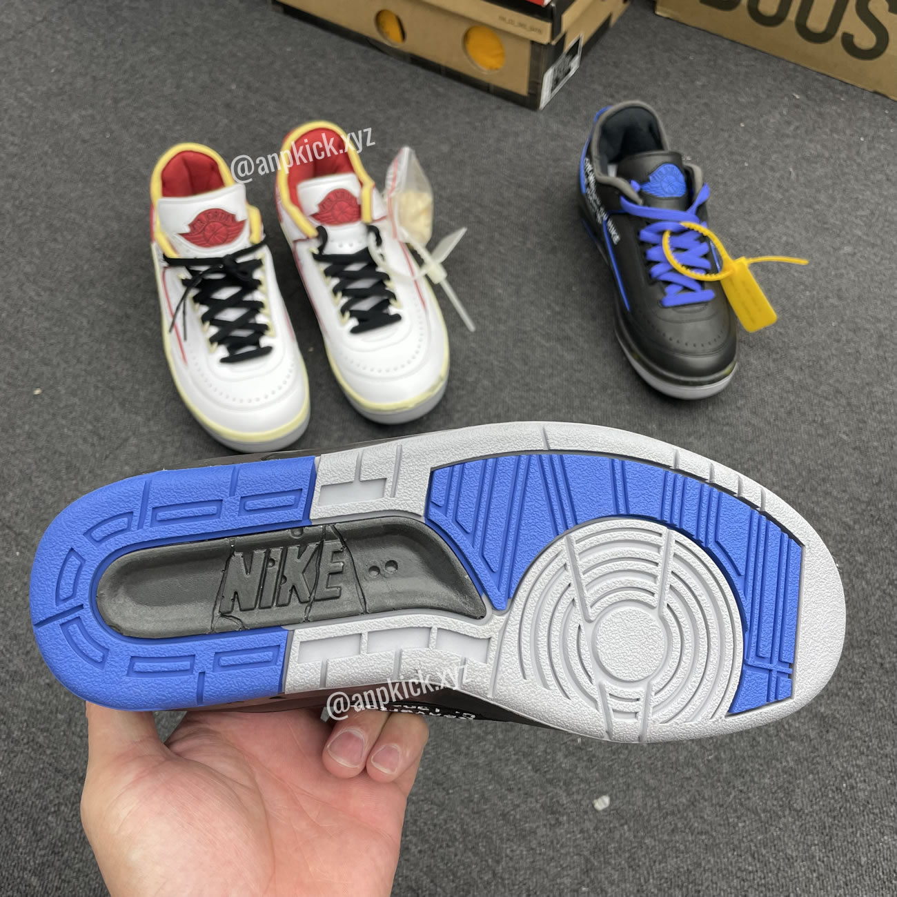 Off White Air Jordan 2 Low Black Blue (6) - newkick.app